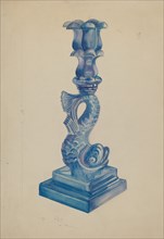 Dolphin Candlestick, c. 1936. Creator: Ella Josephine Sterling.