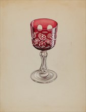 Ruby Case-Glass Goblet, c. 1936. Creator: Robert Stewart.