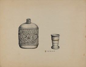 Silver Whiskey Flask, c. 1937. Creator: Robert Stewart.