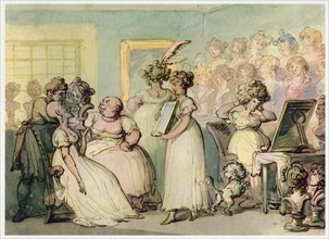 A wig shop, c1780-1825. Creator: Thomas Rowlandson.