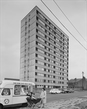 Hornchurch Court, Bonsall Street, Hulme, Manchester, 12/08/1965. Creator: John Laing plc.