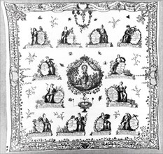 Handkerchief, England, 1780/90.
