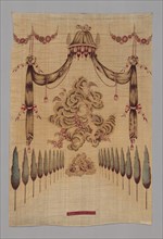 Head cloth for Bed Set, Nantes, 18th century.
