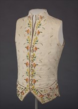 Waistcoat, France, Embroidered 1780s; altered 1795-1805.