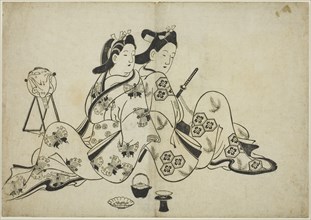 Back to back, from a series of 12 prints, c. 1700. Attributed to Furuyama Moroshige.