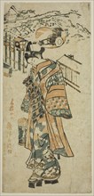 Visiting (Kayoi) - a parody of Shosho visiting Komachi, c. 1740s. Attributed to Mangetsudo.