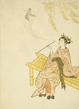 Smoking on a Bench, 1765. Attributed to Suzuki Harunobu.
