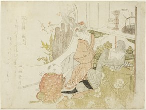 Zhuangzi (Japanese: Soshi), from the series "Shunshoku ressenkyo", c. 1801/18. Attributed to Teisai Hokuba.