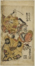 The Actors Tamazawa Rinya, Uemura Kohachi, and Ichikawa Monnosuke, c. 1715. Attributed to Torii Kiyonobu I.