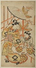 The Actors Matsumoto Hyozo as a courtesan and Nakagawa Hanzaburo as a young man, c. 1700. Attributed to Torii Kiyonobu I.
