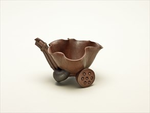 Lotus Cup, Qing dynasty (1644-1911), mid 17th/18th century. Drinking vessel in the form of a lotus leaf with hollow stalk.
