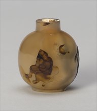 Snuff Bottle with Monkey on Rockwork, Qing dynasty (1644-1911), 1760-1830.