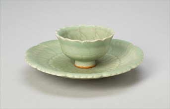 Foliate Cup and Stand, Yuan dynasty (1279-1368), 14th century.