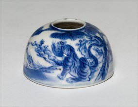 Miniature Brushwasher with Tiger in a Landscape, Qing dynasty (1644-1911).