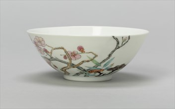 Bowl with Plum, Peach, Bamboo, and Lingzhi Mushrooms, Qing dynasty (1644-1911), Yongzheng reign mark and period (1723-1735).