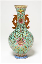 Vase with Dragon-Shaped Handles, Qing dynasty (1644-1911), Qianlong reign mark and period (1736-1795), probably late 18th century.