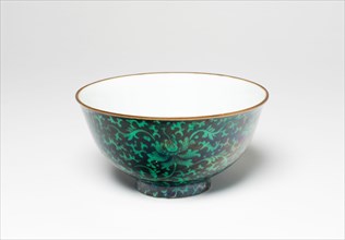 Green and Black-Enameled 'Lotus' Bowl, Qing dynasty (1644-1911), 18th century.