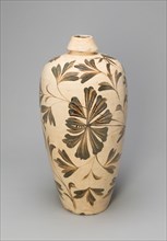 Elongated Bottle Vase (Meiping) with Peony Sprays, Jin dynasty (1115-1234), 12th/13th century.