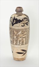 Elongated Ovoid Vase (Meiping) with Stylized Flowers, Jin dynasty (1115-1234), 12th century.