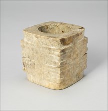 Cong, Neolithic period ( ca.8000-2000 BC ), Liangzhu Culture, ca. 3000-2000 B.C. Vessel in the form of a straight tube with a circular bore and square outer section.