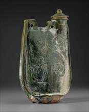 Covered Pilgrim Flask with Scrolls, Liao dynasty (907-1124), 11th century.