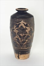 Bottle Vase (Meiping) with Flowers, Xixia Kingdom (1038-1227), 12th/early 13th century.