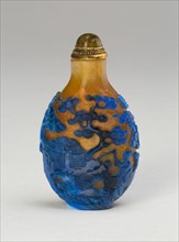 Snuff Bottle with a Figure on Mule in Landscape, Qing dynasty (1644-1911), 1760-1820.
