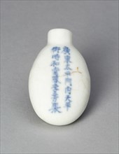 Snuff Bottle with Inscriptions, Qing dynasty (1644-1911), 1800-1900.
