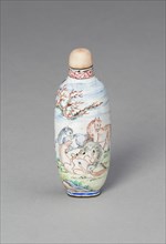 Snuff Bottle with Eight Horses of Mu Wang, Qing dynasty (1644-1911), Yongzheng reign mark and peiod (1722-1735).