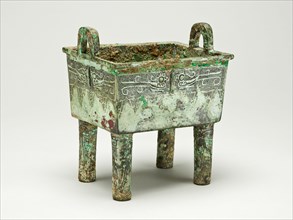 Rectangular Cauldron, Shang dynasty ( about 1600-1046 BC ), 12th/11th century.