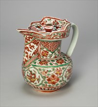 Covered Ewer with Dragons and Peonies, Ming dynasty (1368-1644), 16th century, overglaze painting added later; with Japanese lid bearing seal of Eiraku.