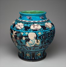 Jar with Eight Immortals and Peonies, Ming dynasty (1368-1644), 16th century.