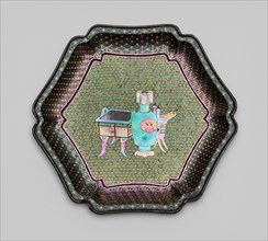 Dish Inlaid with Images of Ancient Bronzes, Qing dynasty (1644-1911).