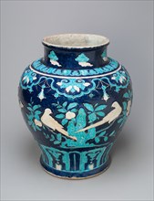 Jar with Birds and Butterflies on Flowering Branches, Ming dynasty (1368-1644).