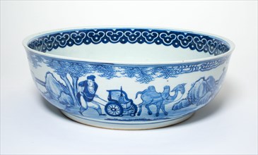 Bowl with Figures in Landscape, Qing dynasty (1644-1911), 19th century.