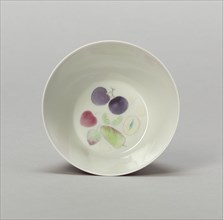 Cup with Stylized Fruit: Plums, Cherries, Melon, and Seeds, Qing dynasty (1644-1911), Kangxi reign mark and period (1662-1722).