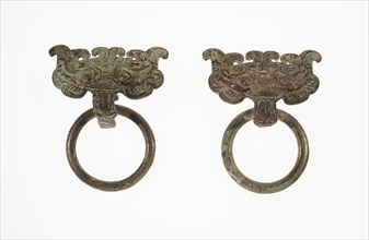 Monster-Mask Fittings with Ring Handle, Han dynasty (206 B.C.-A.D. 220).