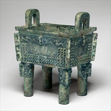 Rectangular Cauldron, Shang dynasty ( about 1600-1046 BC ), 12th/11th century B.C.