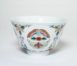 Cup with Floral Scrolls and Moths, Qing dynasty (1644-1911), Qianlong reign mark and period (1736-1795), late 18th century.