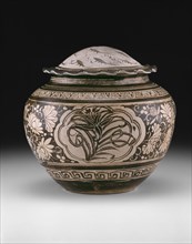 Jar with Sprays of Peony, Lily, and Plum and Lid with Small Fish, Southern Song dynasty (1127-1279), early 13th century.