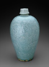 Covered Bottle-Vase (Meiping) with Children among Blossoming Vine, Northern Song dynasty (960-1127), 12th century.