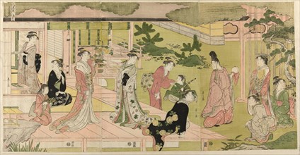 Wakana, Part 1 (Wakana, jo), from the series "A Fashionable Parody of the Tale of Genji (Furyu yatsushi Genji)", c. 1789/94.
