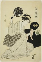 Takashima, from the series "A Collection of Flower-like Faces of Beauties (Bijin kagan shu)", late 18th/early 19th century.
