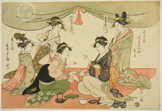 Naniwaya Okita and Takashima Ohisa playing a game of ken, c. 1793/94.