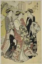 Sugawara of the Tsuruya with Attendants Mumeno and Takeno, c. 1787.