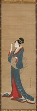 Beauty Replacing Her Hairpin, Edo period, 1798.