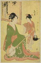 Beauties Parodying the Seven Sages - A Selection of Younger Courtesans (Shichi kenjin yatsushi bijin shinzo zoroe): Mitsuito of the Hyogoya, c. 1793.