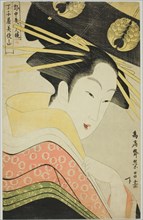 Misayama of the Chojiya, from the series Beauties of the Licensed Quarter (Kakuchu bijin kurabe), c. 1795.