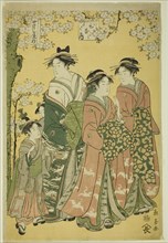 The Courtesan Hinazuru of the Chojiya and Her Attendants, early 1790s.