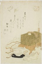 Magic (Tezuma), from the series "Various Arts (Shogei tsukushi)", c. 1811/13. Tea bowls and chest.